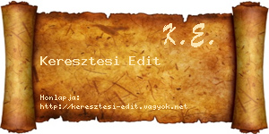 Keresztesi Edit névjegykártya